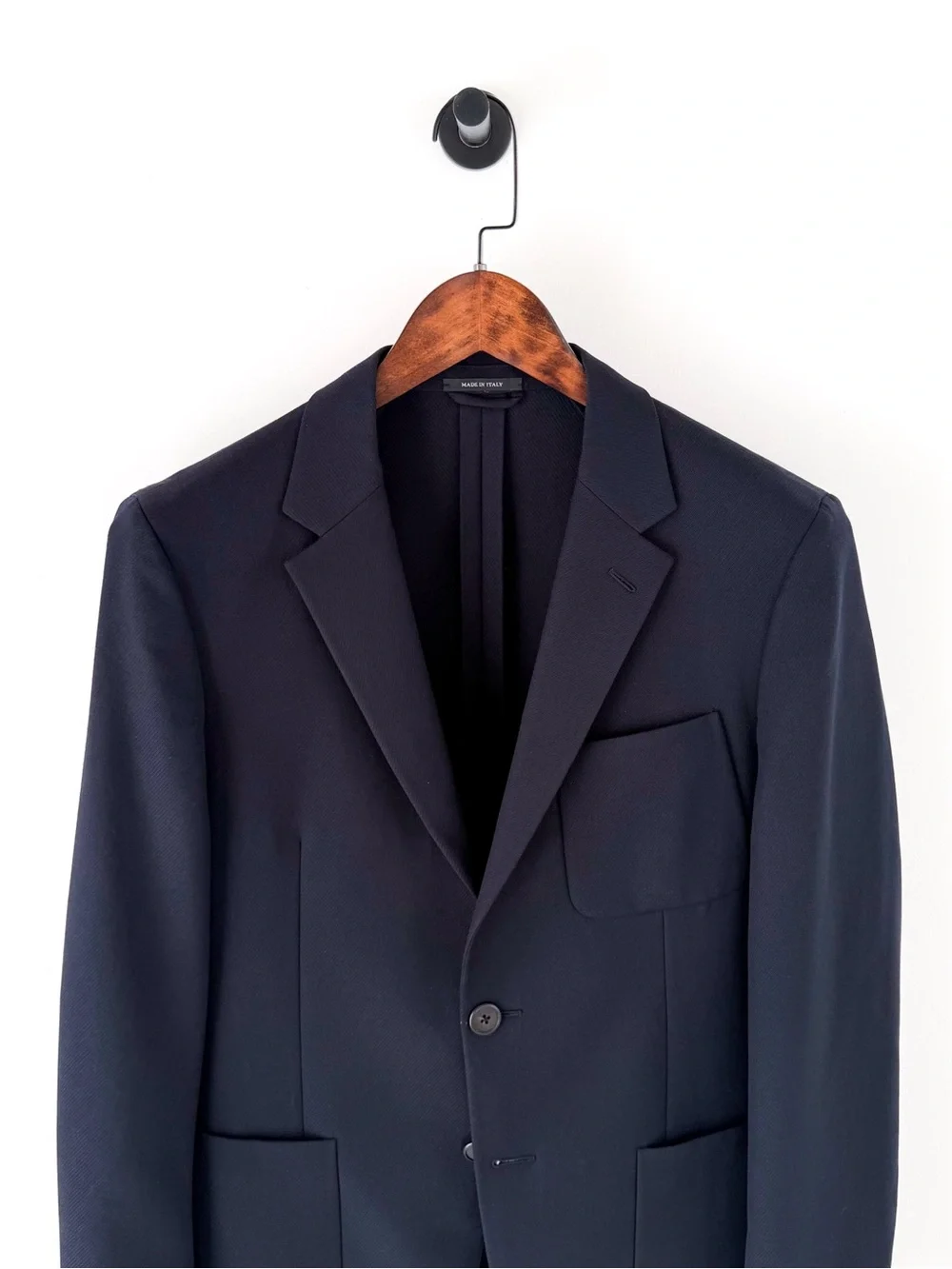 Prada Gabardine Navy Single-Breasted Sport Coat Me's Blazer Italian 38R